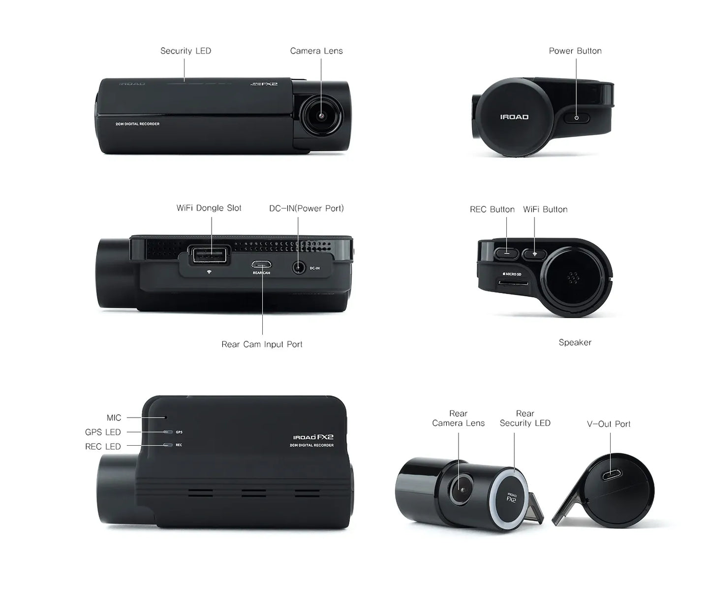 IROAD FX2 FHD Front & Rear Dash Cam