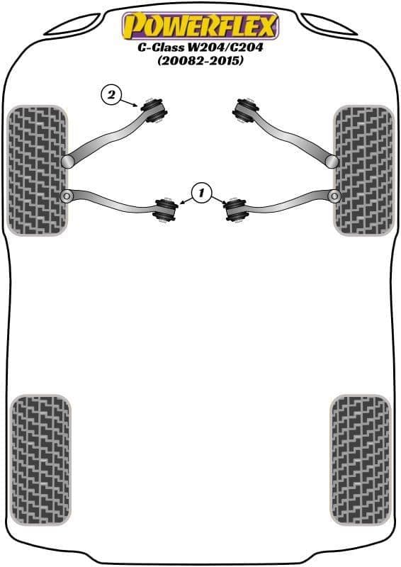 Polyurethane Front Upper Arm Hydro Bush Caster Adjustable Replacement Mercedes C Class W204 (inc C63)