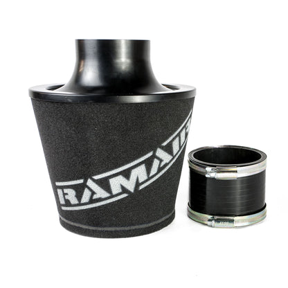 Ramair Large Foam Filter Aluminium Base 90mm (3.5inch) OD Black with Silicone Coupler