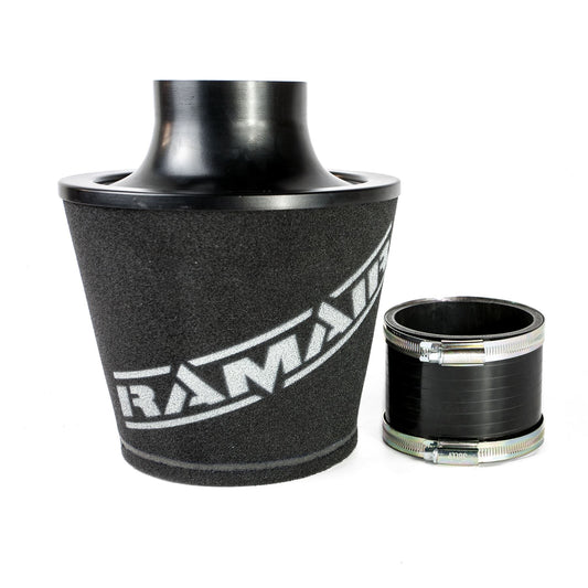 Ramair Large Foam Filter Aluminium Base 90mm (3.5inch) OD Black with Silicone Coupler