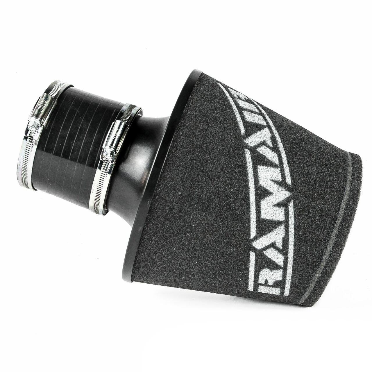 Ramair Large Foam Filter Aluminium Base 90mm (3.5inch) OD Black with Silicone Coupler