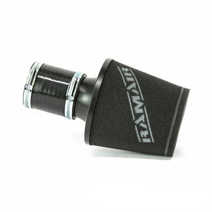 Ramair Small Foam Filter Aluminium Base 70mm (2.75inch) OD Black with Silicone Coupler