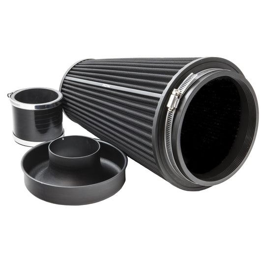 Ramair Pleated Pleated 102mm (4inch)ID Neck XLarge Cone Air Filter with Velocity Stack and Coupling