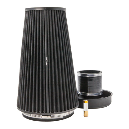 Ramair Pleated 90mm (3.5inch) ID Neck XLarge Cone Air Filter with Velocity Stack and Coupling