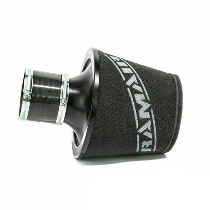 Ramair Large Foam Filter Aluminium Base 80mm (3.1inch) OD Black with Silicone Coupler