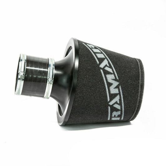 Ramair Large Foam Filter Aluminium Base 80mm (3.1inch) OD Black with Silicone Coupler