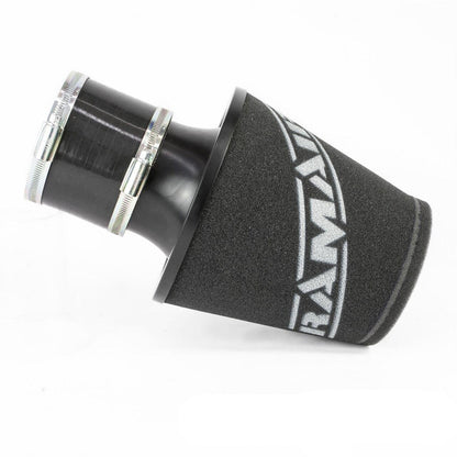 Ramair Medium Foam Filter Aluminium Base 90mm (3.5inch)OD Black with Silicone Coupler