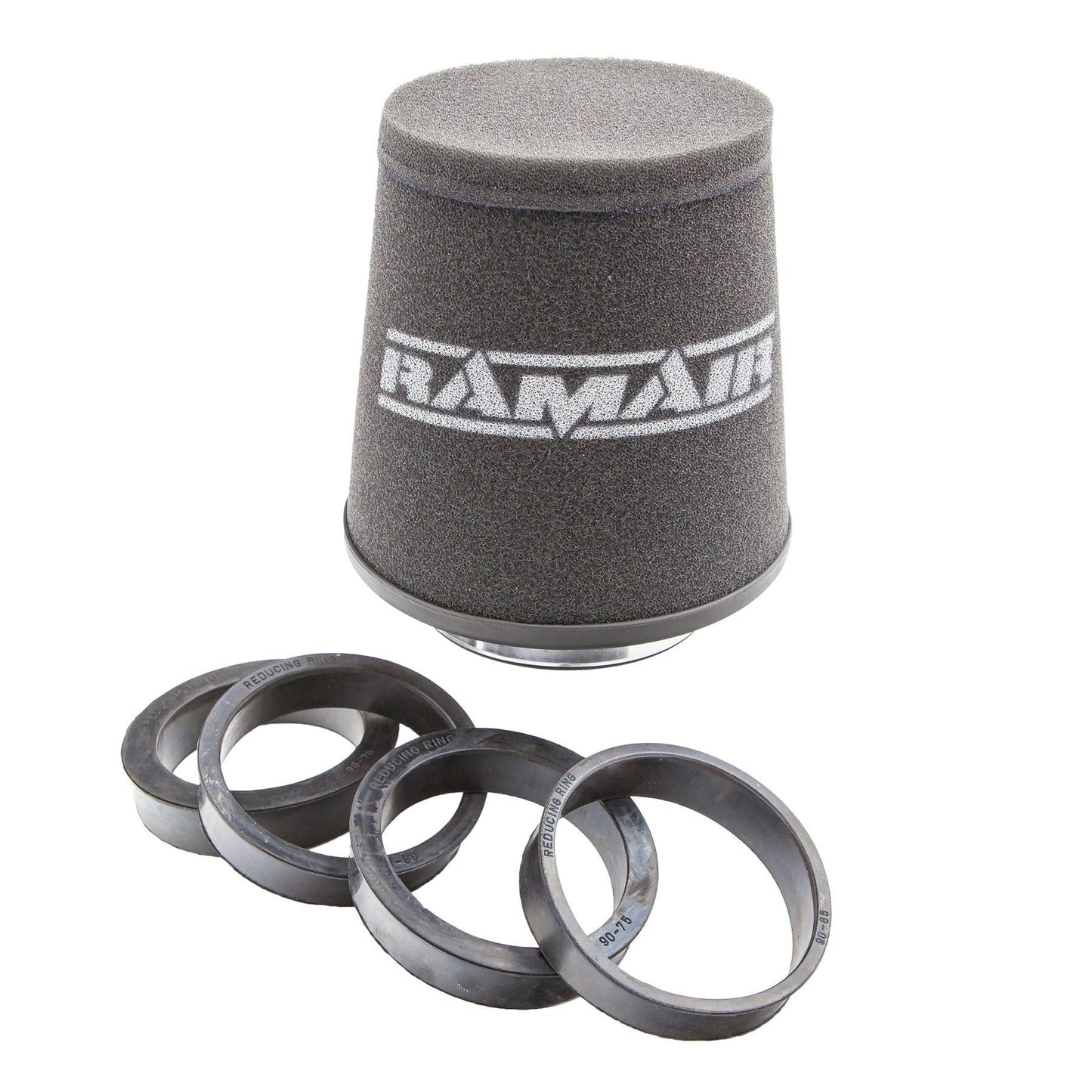 Ramair Foam 70-90mm (2.75 - 3.5inch) ID Neck Polymer Base Neck Cone Air Filter Universal with Reducing Rings