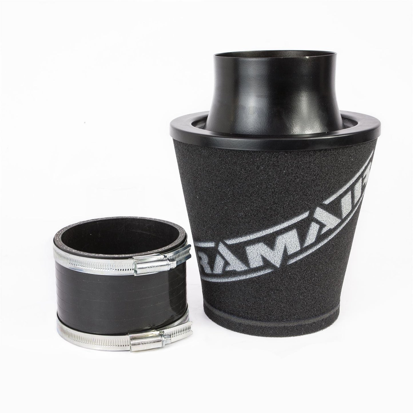 Ramair Foam Jet Stream Medium Cone Air Filter 100mm (3.9inch) OD Black with Silicone Coupler