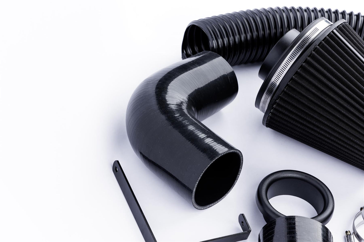 Performance Pleated Induction Kit for VW MK5 Golf R32 3.2 V6  - Black Hoses