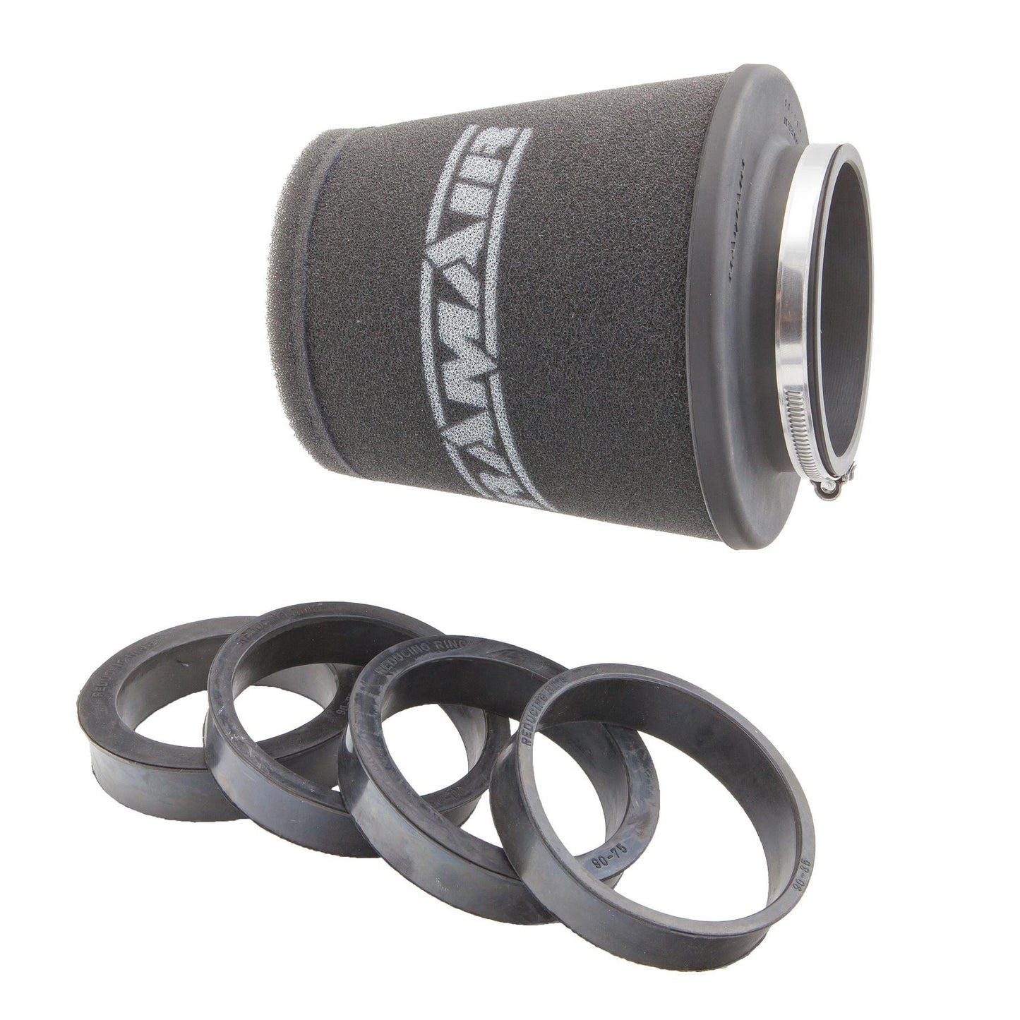 Ramair Foam 70-90mm (2.75 - 3.5inch) ID Neck Polymer Base Neck Cone Air Filter Universal with Reducing Rings