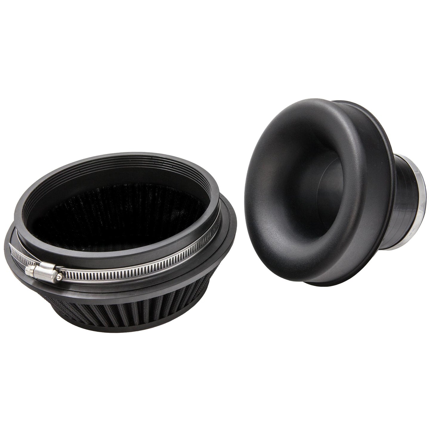 Ramair Pleated 80mm (3.1inch) ID Neck Small Cone Air Filter with Velocity Stack and Coupling