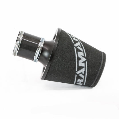 Ramair Medium Foam Filter Aluminium Base 80mm (3.1inch) OD Black with Silicone Coupler