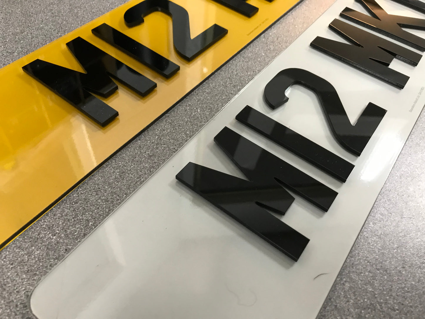 Standard and Short 4D Laser Cut Number Plates